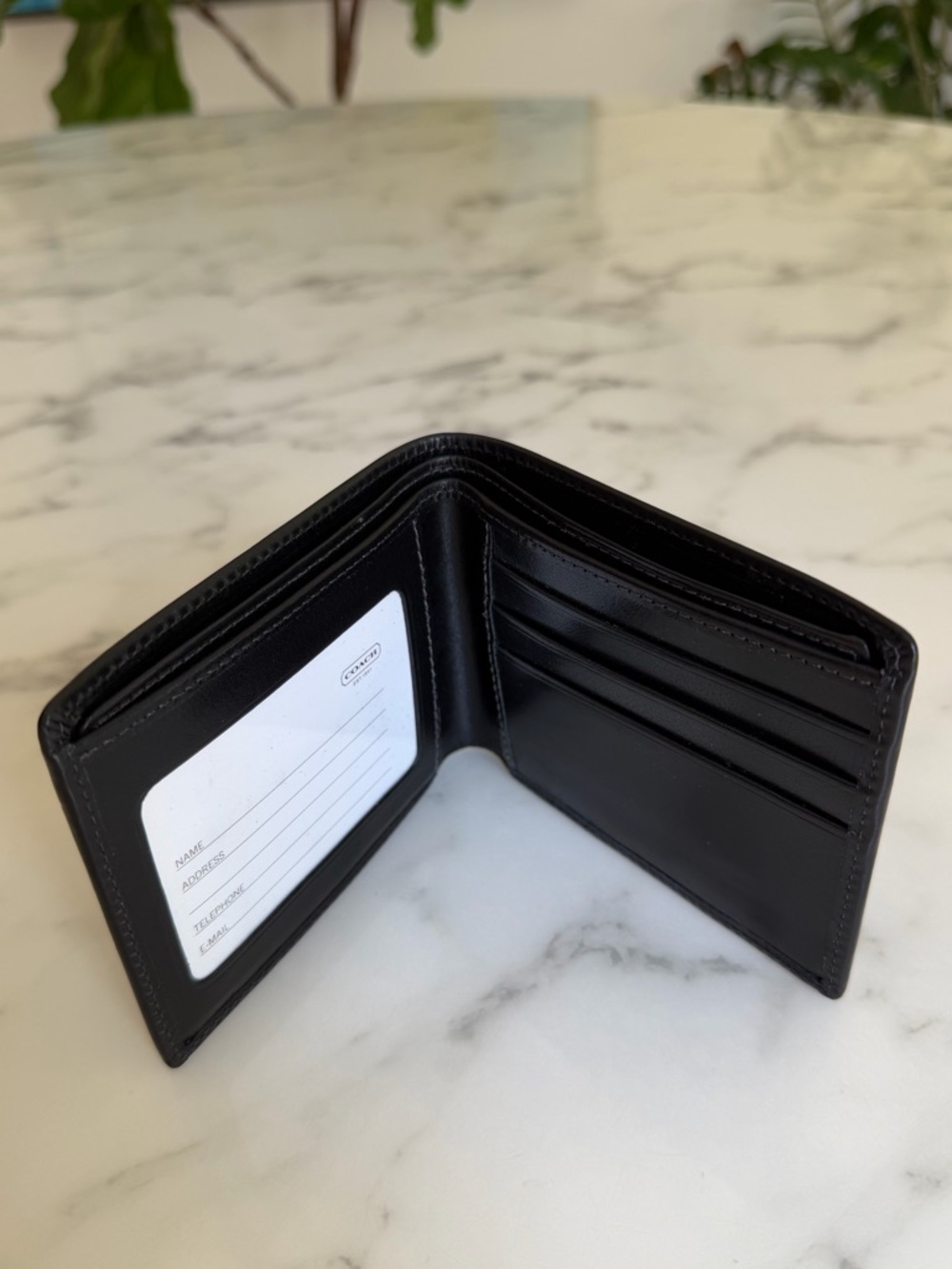 NWT Coach Vintage Water Buffalo Leather Bifold ID Wallet Black 4657 90's Y2K - Picture 9 of 13